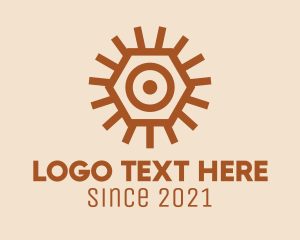 Visual - Bronze Hexagon Eye logo design