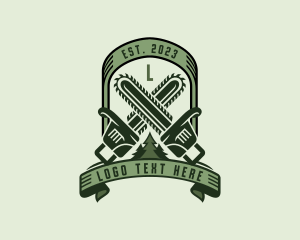 Craftsman - Chainsaw Logging Pine Tree logo design