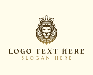 High End - Royalty Lion Crown logo design