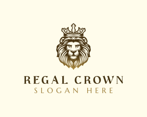 Royalty Lion Crown logo design