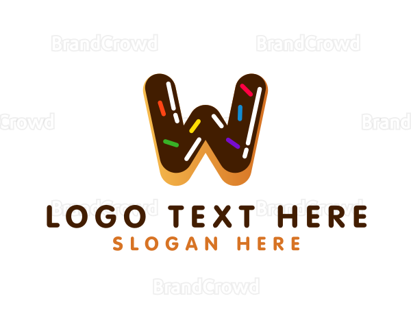 Donut Dessert Letter W Logo