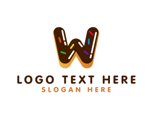 Sugar - Donut Dessert Letter W logo design
