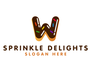 Sprinkle - Donut Dessert Letter W logo design