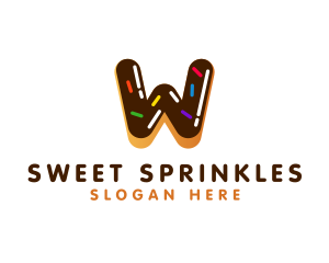 Sprinkles - Donut Dessert Letter W logo design