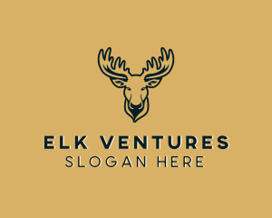 Elk - Wild Moose Animal logo design