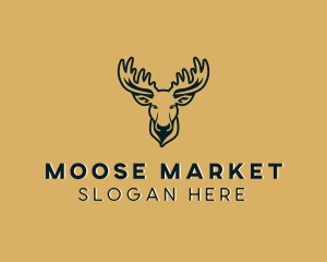 Moose - Wild Moose Animal logo design