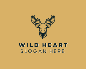 Wild Moose Animal logo design