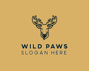 Wild Moose Animal logo design