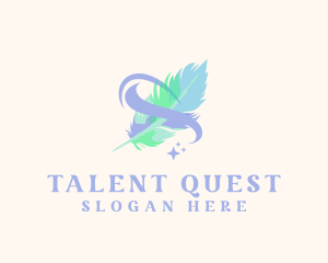 Stationery - Watercolor Feather Quill logo design