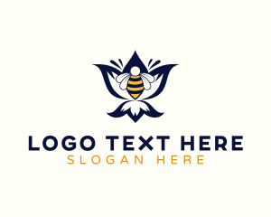 Black Wings - Bee Floral Bug logo design