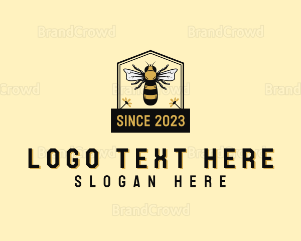 Flower Honey Bee Logo