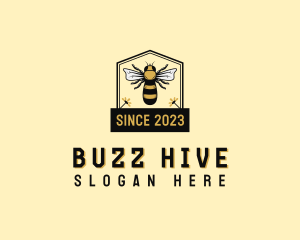 Flower Honey Bee logo design