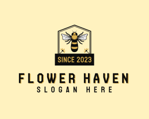 Flower Honey Bee logo design