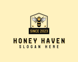 Flower Honey Bee logo design