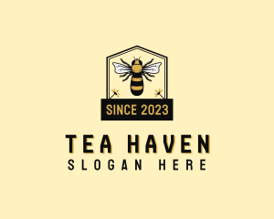 Flower Honey Bee logo design