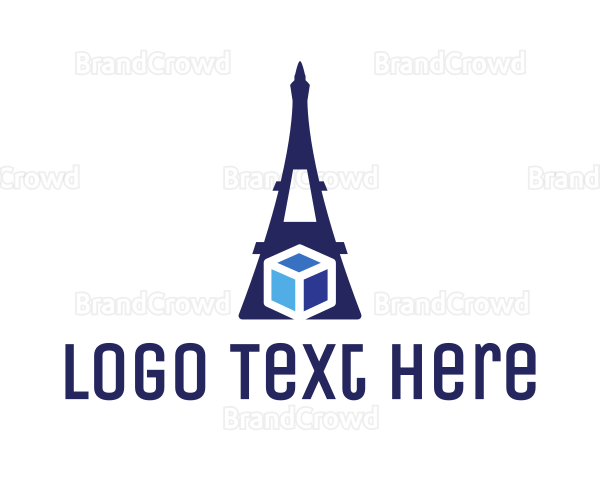 Blue Eiffel Cube Logo