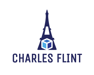 Architecture - Blue Eiffel Cube logo design