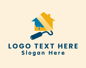 Painting - Paint Roller House logo design