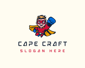 Mask Superhero Cape logo design