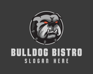 Silver Angry Bulldog logo design