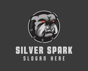 Silver Angry Bulldog logo design
