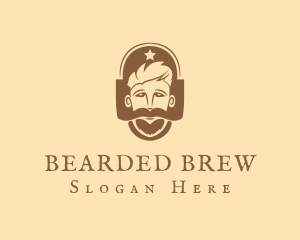 Bearded - Hipster Mustache Beard logo design