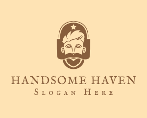 Handsome - Hipster Mustache Beard logo design