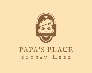 Father - Hipster Mustache Beard logo design