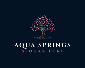 Natural Sakura Tree logo design