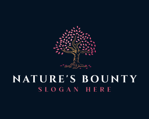 Natural Sakura Tree logo design