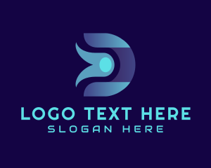 Space - Digital Letter D logo design