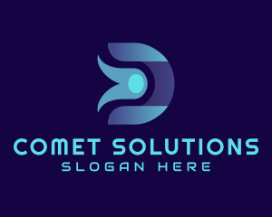 Comet - Digital Letter D logo design