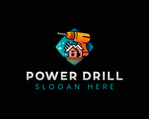 Drill Handyman Builder logo design