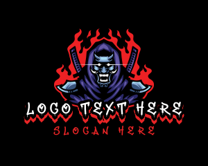 Ninja - Demon Ninja Gaming logo design