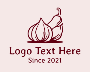 Hand Drawn - Garlic Chili Onion Ingredients logo design
