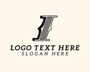 Cafe - Stylish Elegant Pillar Letter I logo design