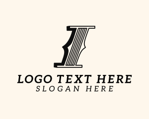  Stylish Elegant Pillar Letter I Logo