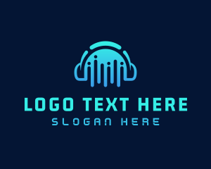 Corporate - Gradient DJ Headphone Audio logo design