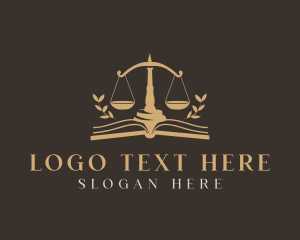 Lawyer - Justice Scale Book logo design