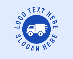 White Circle - Blue Truck Circle logo design
