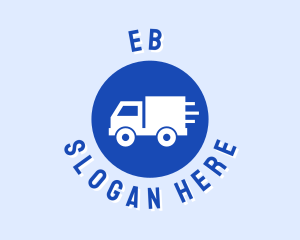 Moving - Blue Truck Circle logo design