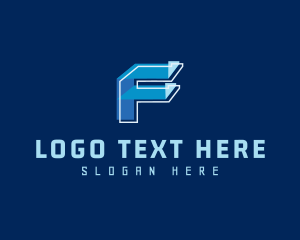 Letter F - Technology Letter F logo design