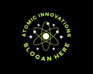 Atom - Science Atom Y2K logo design