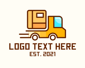 Drive - Cartoon Delivery Truck logo design