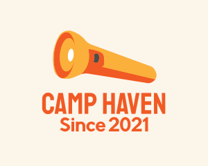 Orange Camping Flashlight  logo design