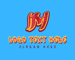 Music Label - Graffiti Art Letter M logo design