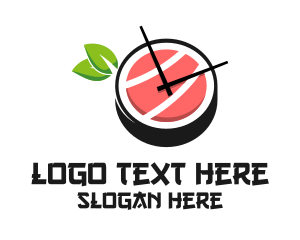 Dining - Sushi Time Clock logo design