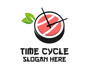 Sushi Time Clock  logo design