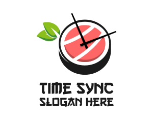 Sushi Time Clock  logo design