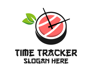 Sushi Time Clock  logo design